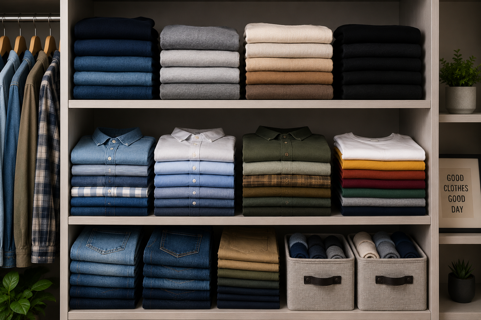 Sorted clothing stock